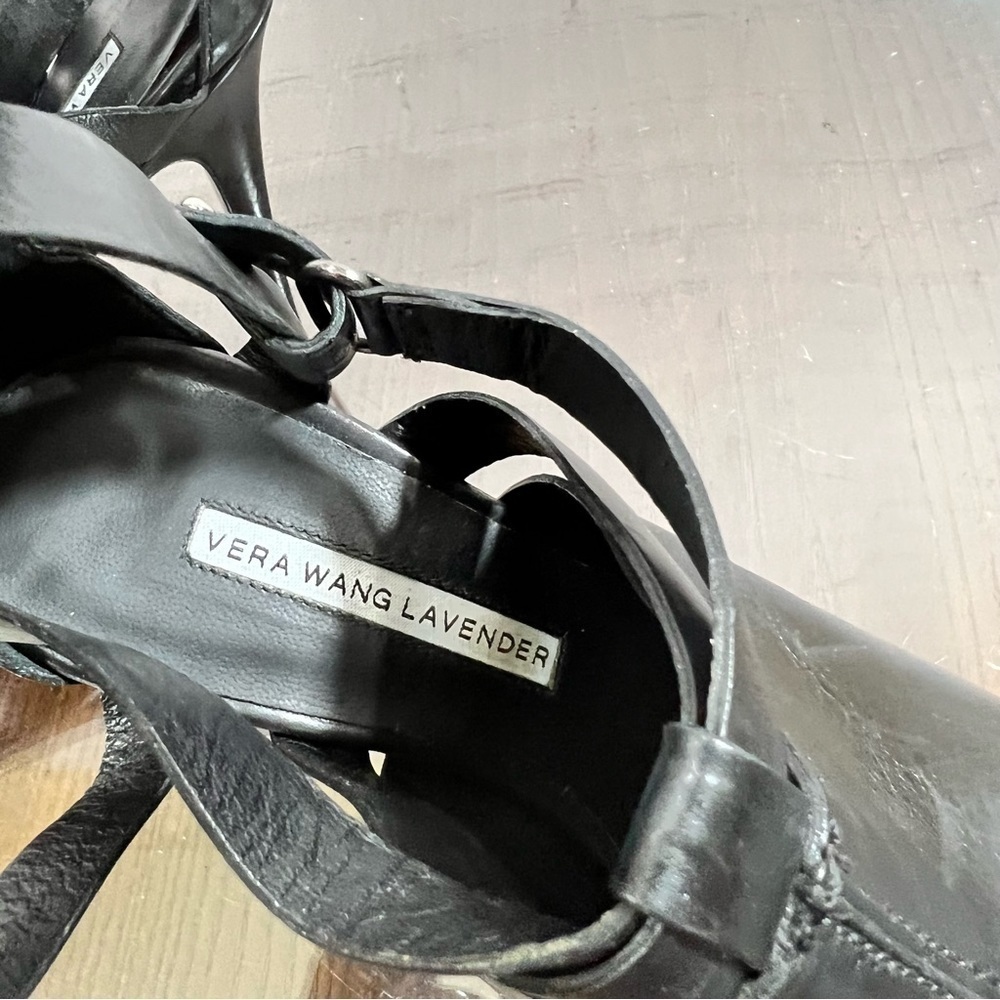 VERA WANG Lavender Hot & Sexy Cris Cross Strappy Leather Platform Sandal 6.5 EUC - Picture 9 of 16